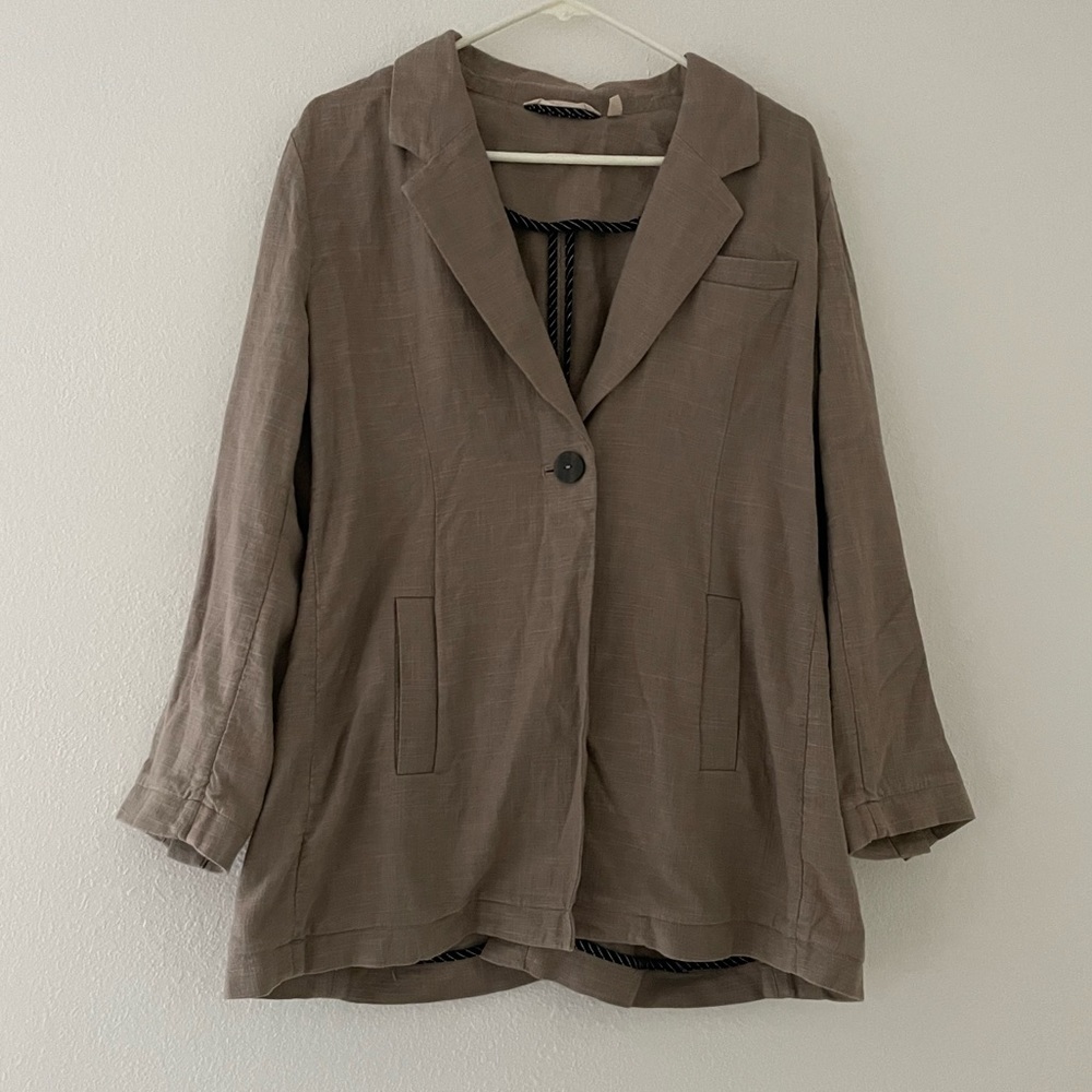 Soft Surroundings Linen Blend Blazer Jacket